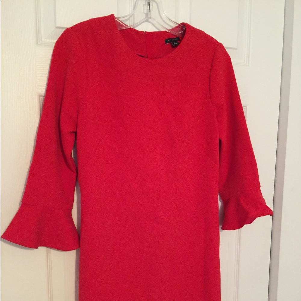 Cute red dress with ruffle sleeves